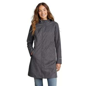 Eddie Bauer Charcoal Hooded Rain Trench